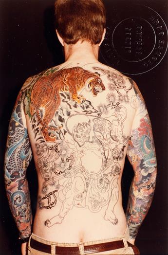 (TATTOO--GEORGE BONE) A suite of 29 photographs documenting both completed and in-progress tattoos by the London-based artist, George B